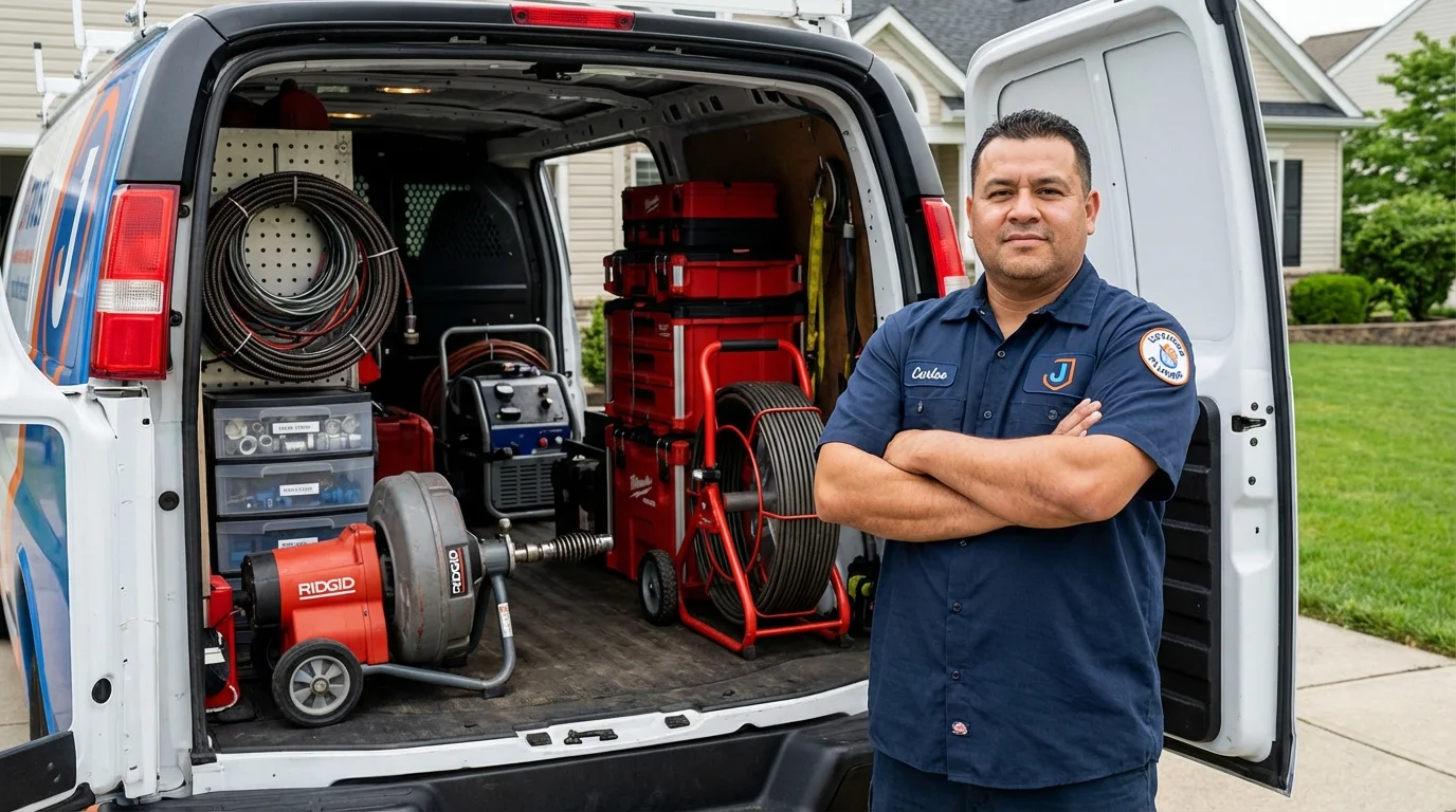 Professional drain cleaning equipment and Johns Plumbing LLC plumber in Palm Harbor