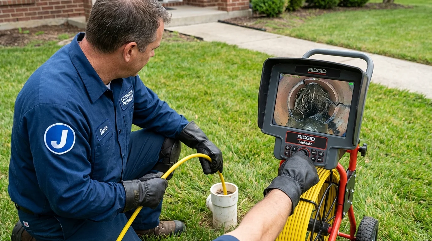 Sewer camera inspection being performed by Johns Plumbing LLC in Palm Harbor