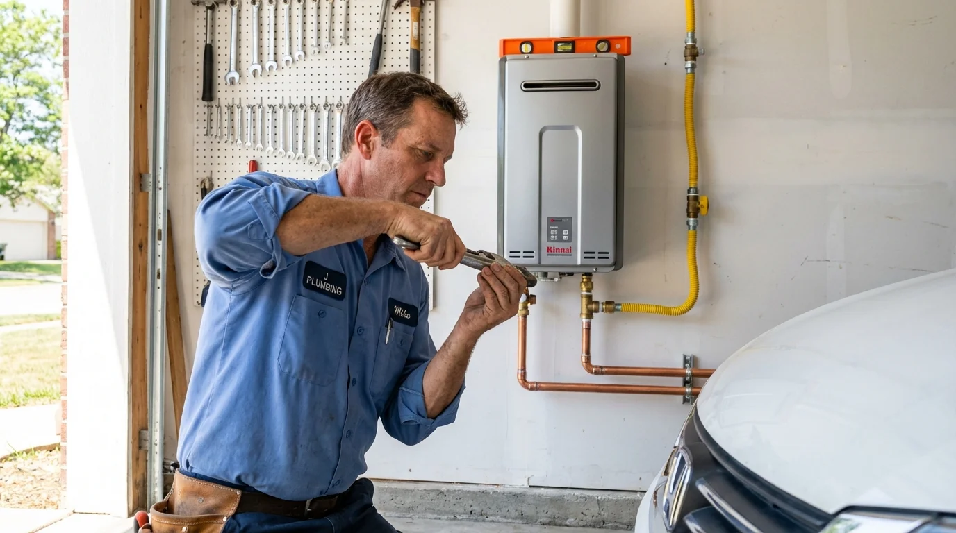 Tankless water heater installation by a Johns Plumbing LLC plumber in Palm Harbor
